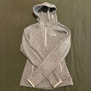 The North Face gray half zip with hood